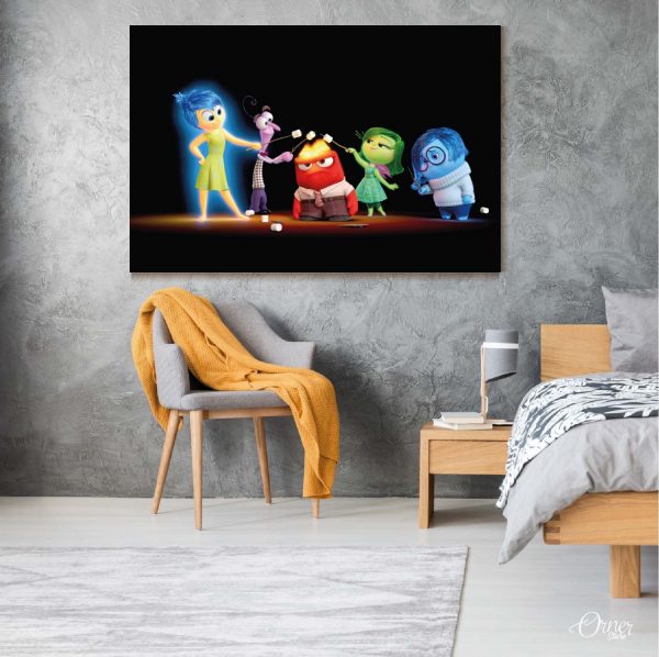 Marshmello Roasting Inside Out Movie | Cartoon Wall Art