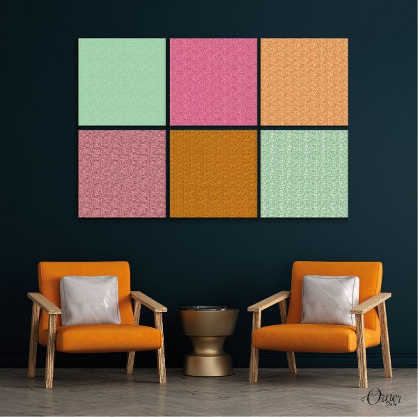 Textured Colorful Tiles Abstract Wall Art