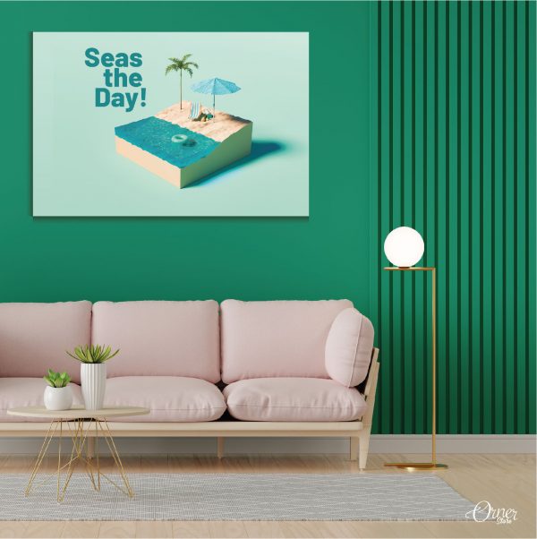 Seas The Day Quote Motivational Poster Wall Art