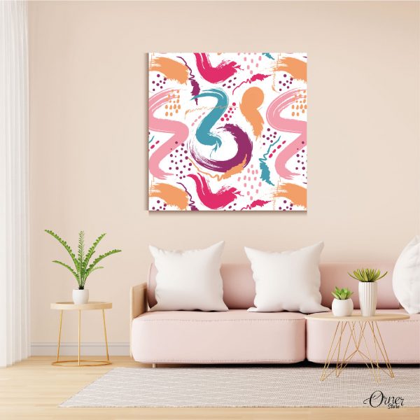 Swirls And Drops Of Colors Abstract Wall Art
