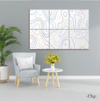 Topographic Contour Map Tiles Abstract wall art