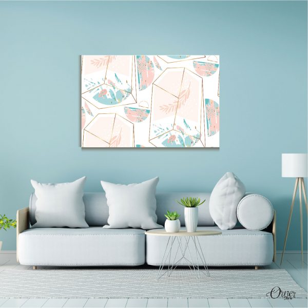 Pale Pink Vector Leaves Art Abstract Wall Art