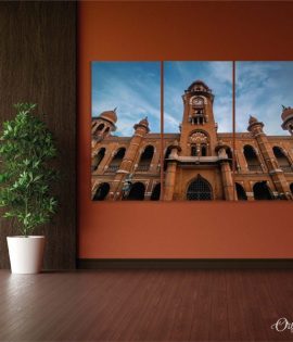 Down View Of Clock Tower Building Architecture Wall Art