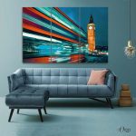 majestical view of londay clock tower architecture wall art