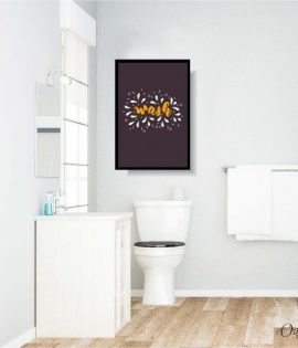 wash typography bathroom wall art