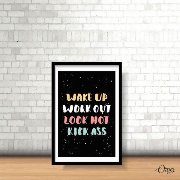 wake up work out motivational wall art