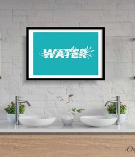 water typography batroo wall art