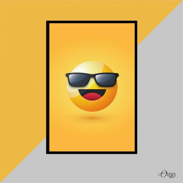 smart glasses emoji wall art
