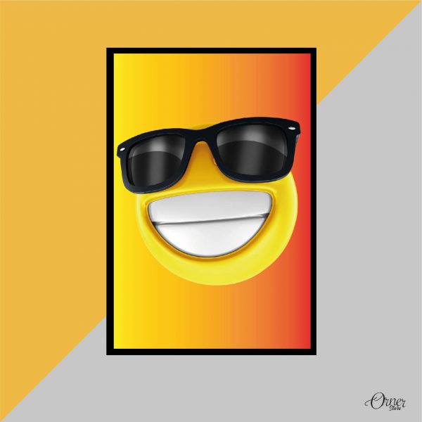 cool emoji with sunglasses emoji wall art