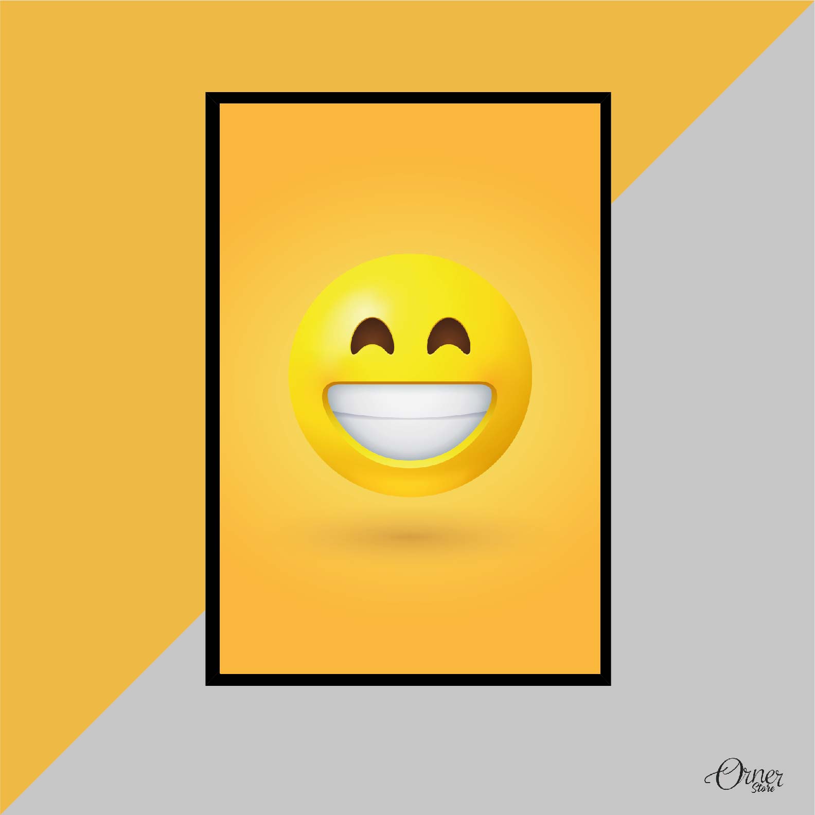 smiling with teeth emoji wall art