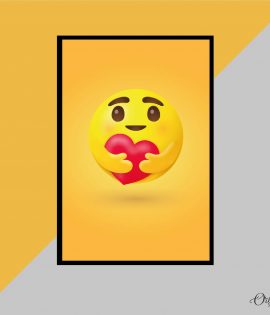 care emojis hugging a red heart