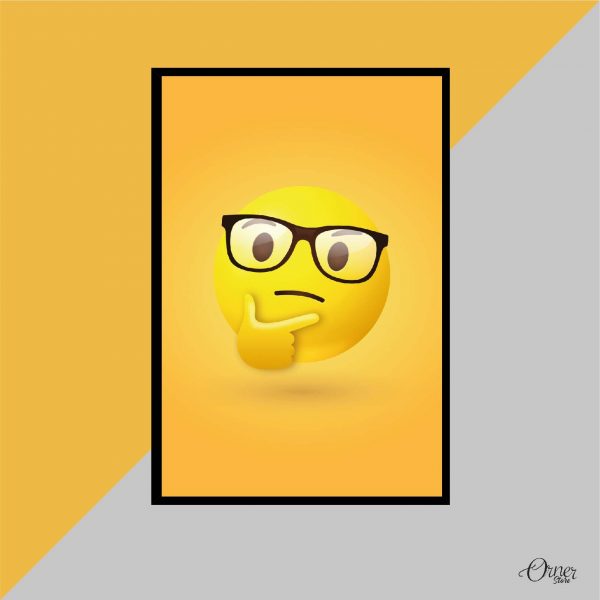 nerdy thinking emojis wall art