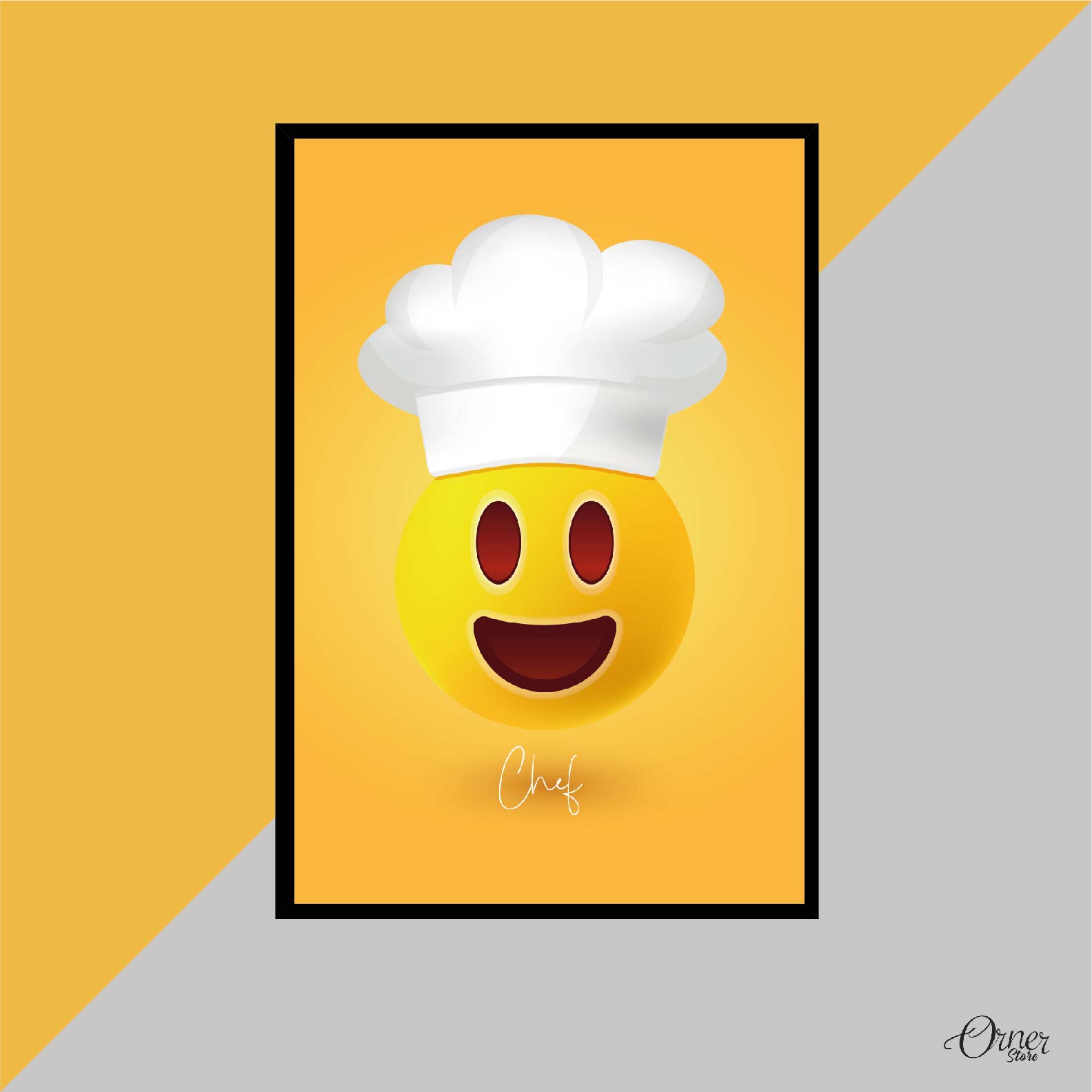 chef emoji wall art