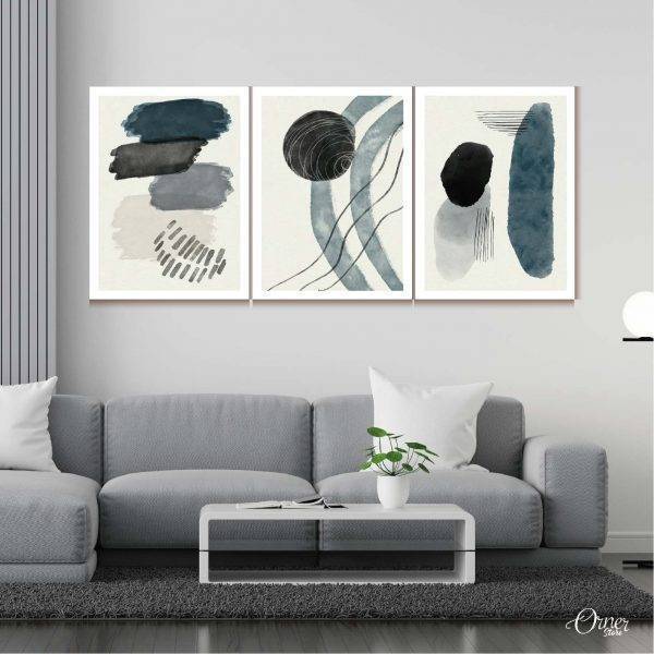 black line watercolor style art abstract wall art