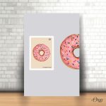 donut postage stamp art food poster wall art