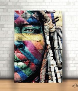 colorful woman street graffiti poster wall art
