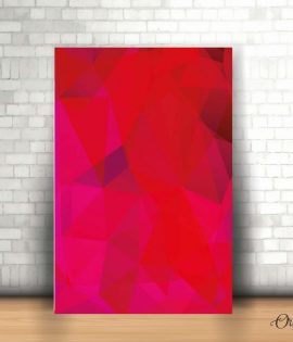 red polygonal geometric wall art