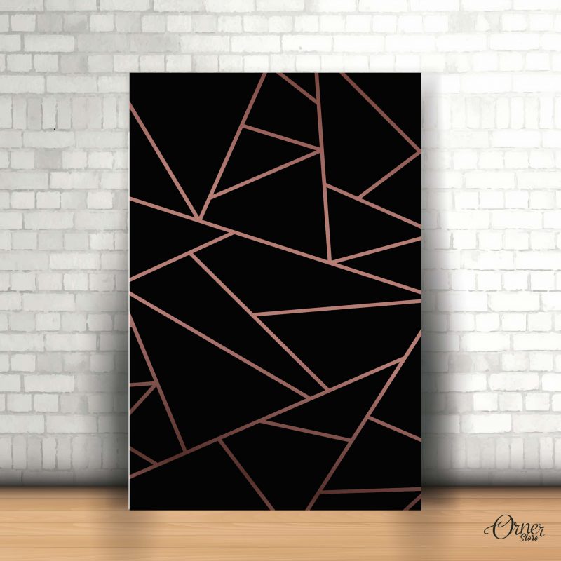 black polygonal triangles poster wall art