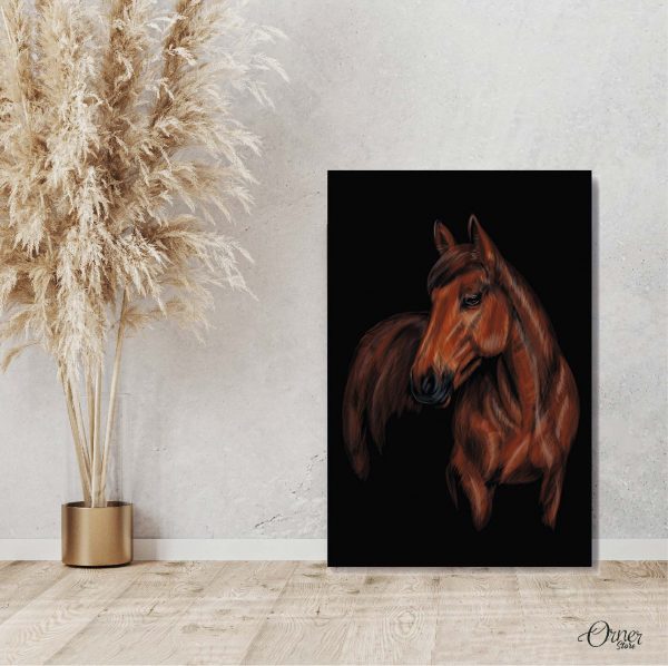brown horse painting art animal wall art