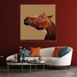 the brown horses face vector animal wall art