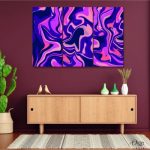 purple groovy marble abstract wall art