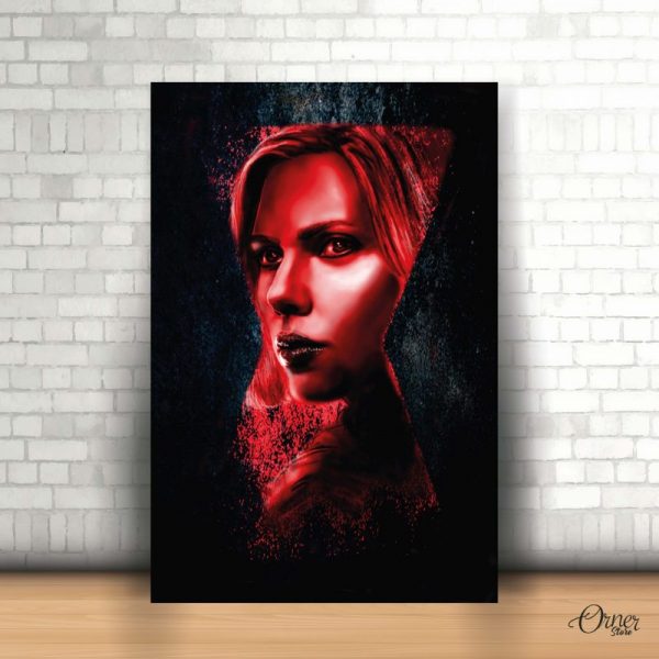 Scarlett Johansson black widow in red poster wall art