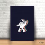 astronaut listening to radio music poster wall art