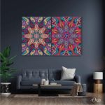 colorful psychedelic mandala pattern wall art