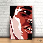 muhammad ali face art sports poster wall art