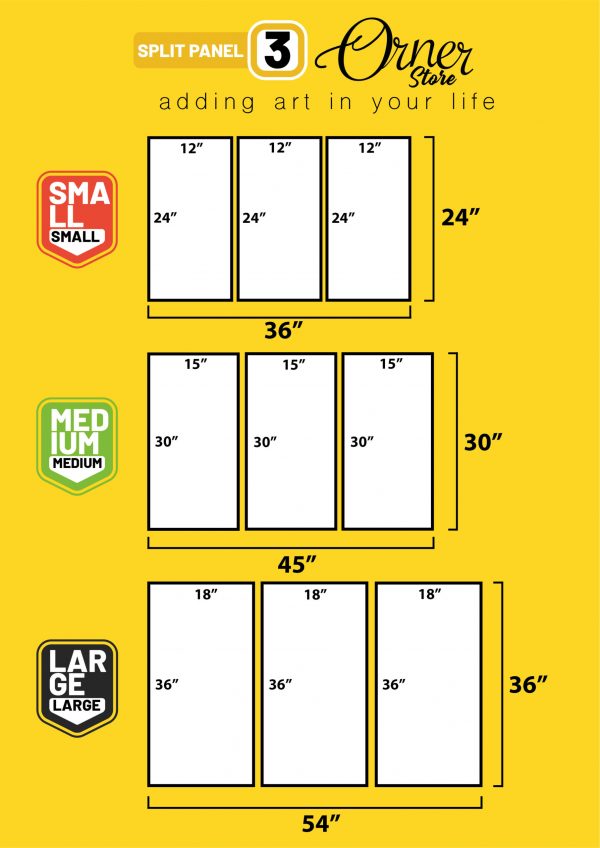 3 panel size guide