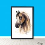 Horse Head Digital Illustration (Single Panel) | Animal Wall Art