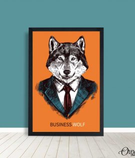 Business Wolf (Single Panel) | Animal Wall Art