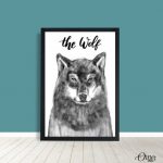 The Wolf Pencil Art (Single Panel) | Animal Wall Art