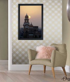 Sunset View Of clock Tower (Single Panel) | Architecture Wall Art