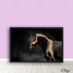 Black Horse Covered In Gold | Animal Poster Wall Art