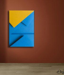 Yellow & Blue Abstract Paper Arrangement | Abstract Poster Wall Art