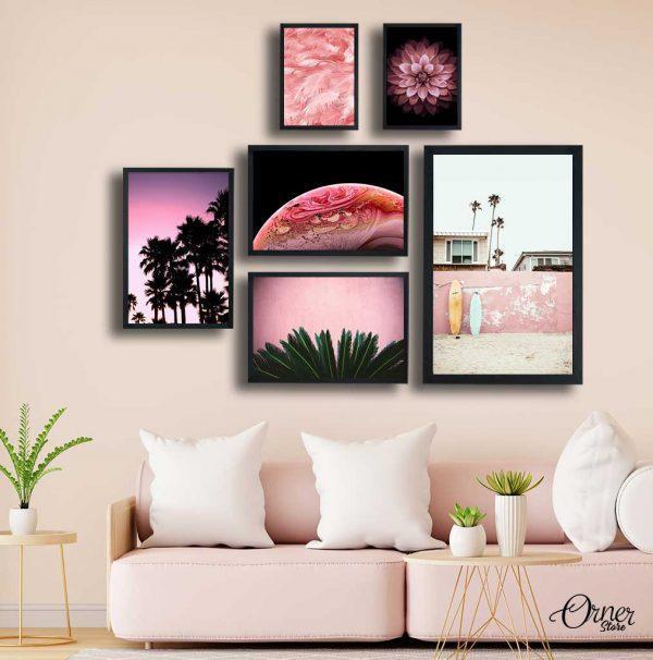 Pink Tropical | Set of 6 | Complete Wall Setup