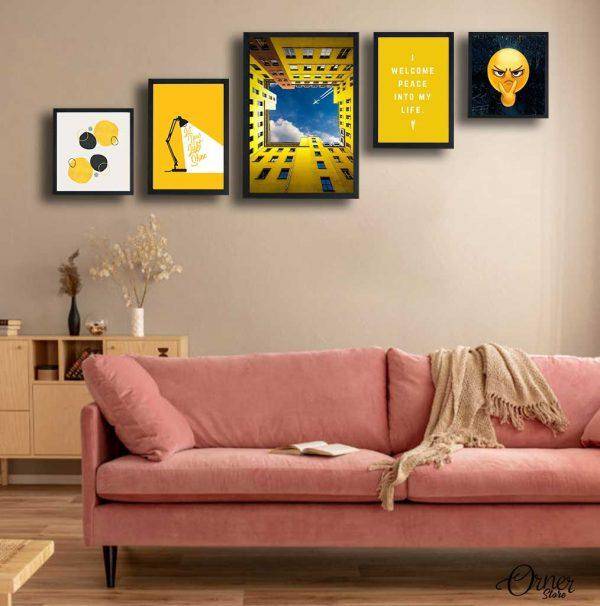 Yellow Aesthetic Collection | Set of 5 | Complete Wall Setup